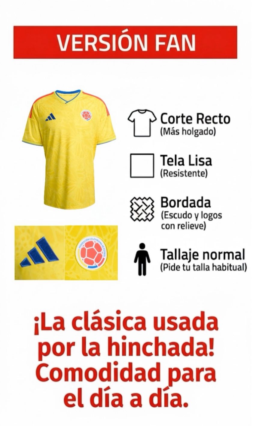 CAMISETA COLOMBIA MUNDIAL 2026 (V.FAN)